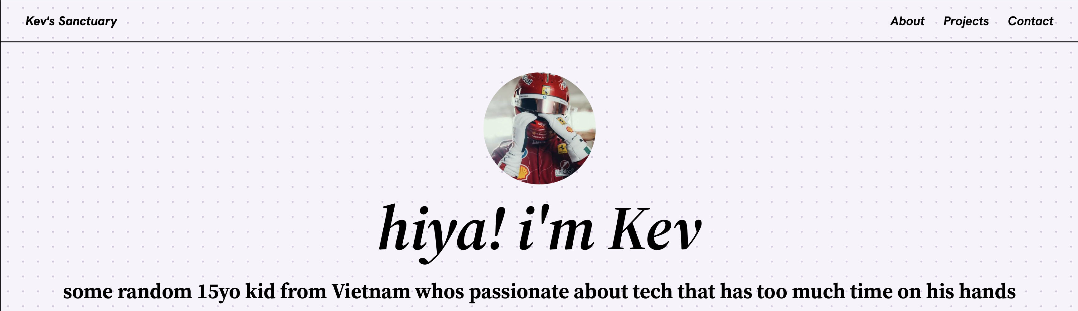 kev's sancutuary website (portfolio website)